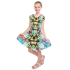 375 Chroma Digital Art Custom Kids  Short Sleeve Dress by Drippycreamart