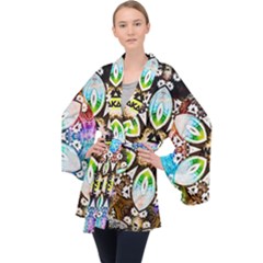 375 Chroma Digital Art Custom Long Sleeve Velvet Kimono  by Drippycreamart