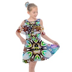 375 Chroma Digital Art Custom Kids  Shoulder Cutout Chiffon Dress by Drippycreamart