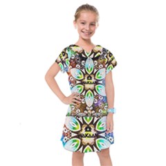 375 Chroma Digital Art Custom Kids  Drop Waist Dress by Drippycreamart