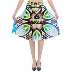 375 Chroma Digital Art Custom Flared Midi Skirt by Drippycreamart