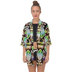 375 Chroma Digital Art Custom Open Front Chiffon Kimono