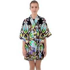 375 Chroma Digital Art Custom Half Sleeve Satin Kimono  by Drippycreamart