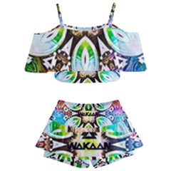 375 Chroma Digital Art Custom Kids  Off Shoulder Skirt Bikini by Drippycreamart