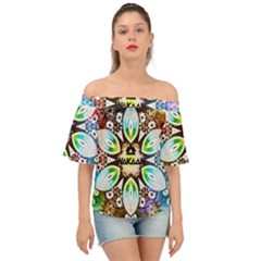 375 Chroma Digital Art Custom Off Shoulder Short Sleeve Top