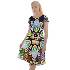 375 Chroma Digital Art Custom Classic Short Sleeve Dress