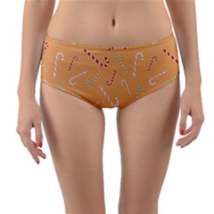 Sweet Christmas Candy Reversible Mid-waist Bikini Bottoms by SychEva