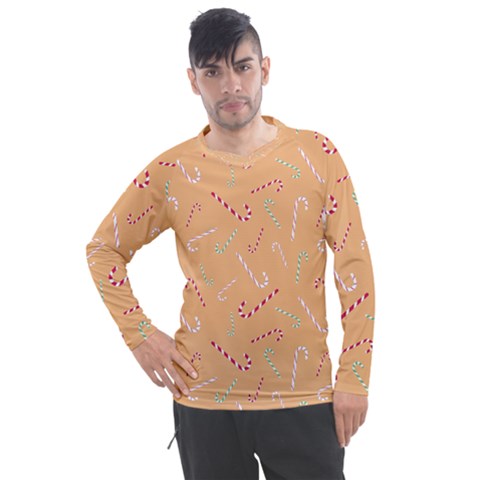 Sweet Christmas Candy Men s Pique Long Sleeve Tee by SychEva