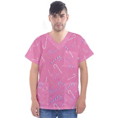 Sweet Christmas Candy Men s V-neck Scrub Top