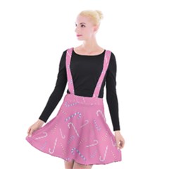 Sweet Christmas Candy Suspender Skater Skirt by SychEva