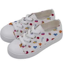 Christmas Elements Kids  Low Top Canvas Sneakers by SychEva