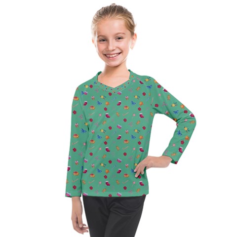 Christmas Elements For The Holiday Kids  Long Mesh Tee by SychEva