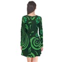 Folk flowers print Floral pattern Ethnic art Long Sleeve V-neck Flare Dress View2