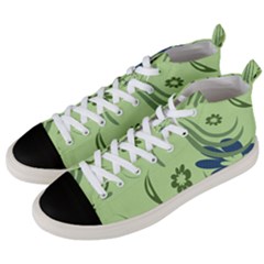 Folk Flowers Print Floral Pattern Ethnic Art Men s Mid-top Canvas Sneakers by Eskimos