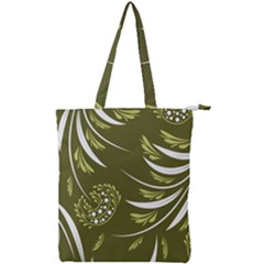 Folk Flowers Print Floral Pattern Ethnic Art Double Zip Up Tote Bag by Eskimos