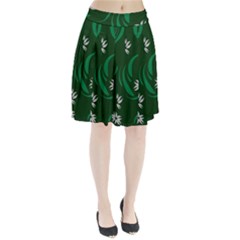 Folk Flowers Print Floral Pattern Ethnic Art Pleated Skirt by Eskimos