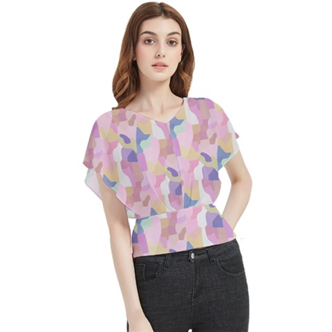 Classy Camo Butterfly Chiffon Blouse by 1dsign