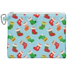 Christmas Socks Canvas Cosmetic Bag (xxl) by SychEva