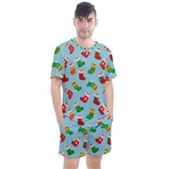 Christmas Socks Men s Mesh Tee and Shorts Set