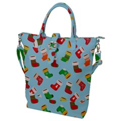 Christmas Socks Buckle Top Tote Bag by SychEva