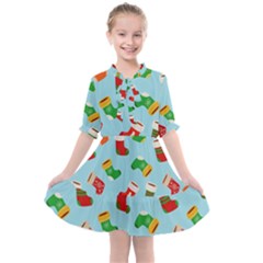 Christmas Socks Kids  All Frills Chiffon Dress by SychEva