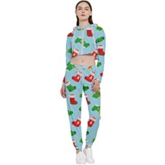 Christmas Socks Cropped Zip Up Lounge Set by SychEva