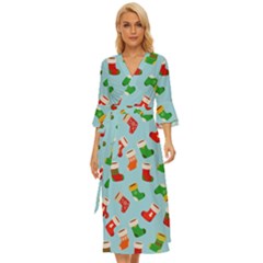 Christmas Socks Midsummer Wrap Dress