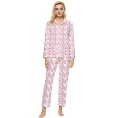 Floral Womens  Long Sleeve Pocket Pajamas Set