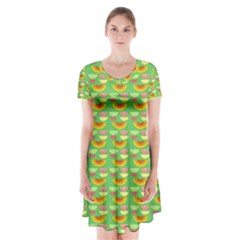 Fruits Short Sleeve V-neck Flare Dress by Sparkle