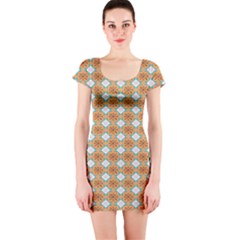 Geometry Short Sleeve Bodycon Dress