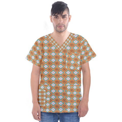 Geometry Men s V-neck Scrub Top by Sparkle