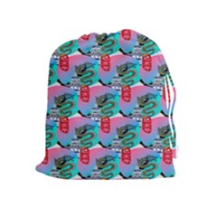 Retro Snake Drawstring Pouch (xl) by Sparkle