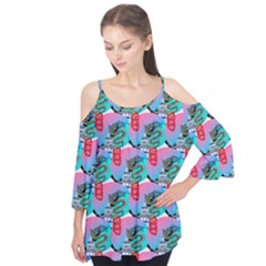 Retro Snake Flutter Sleeve Tee 