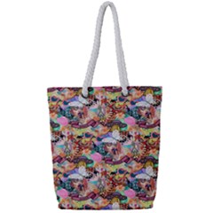 Retro Color Full Print Rope Handle Tote (small) by Sparkle