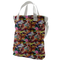 Retro Color Canvas Messenger Bag by Sparkle