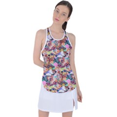 Retro Color Racer Back Mesh Tank Top