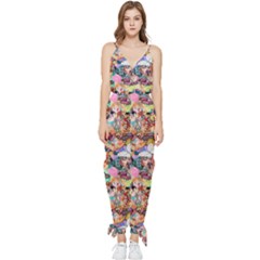 Retro Color Sleeveless Tie Ankle Jumpsuit by Sparkle