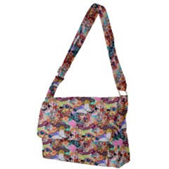 Retro Color Full Print Messenger Bag (l) by Sparkle