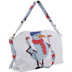 Angry Snowman Canvas Crossbody Bag by SychEva