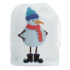 Angry Snowman Drawstring Pouch (3xl) by SychEva