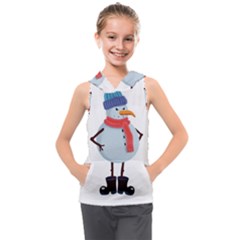 Angry Snowman Kids  Sleeveless Hoodie by SychEva