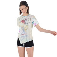 Clown Maiden Asymmetrical Short Sleeve Sports Tee by Limerence