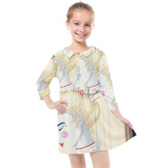 Clown Maiden Kids  Quarter Sleeve Shirt Dress by Limerence