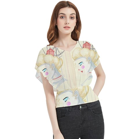 Clown Maiden Butterfly Chiffon Blouse by Limerence