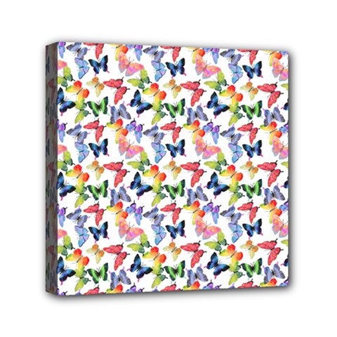 Multicolored Butterflies Mini Canvas 6  x 6  (Stretched)