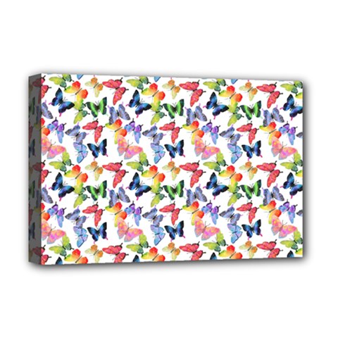 Multicolored Butterflies Deluxe Canvas 18  x 12  (Stretched)