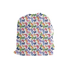 Multicolored Butterflies Drawstring Pouch (Large)