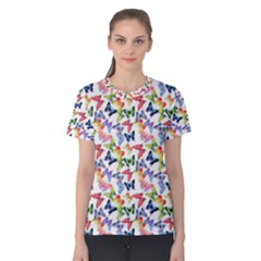 Multicolored Butterflies Women s Cotton Tee