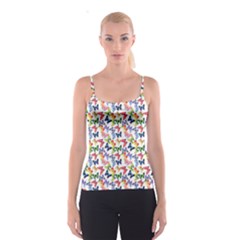 Multicolored Butterflies Spaghetti Strap Top by SychEva