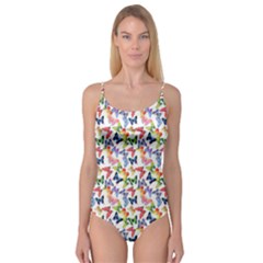 Multicolored Butterflies Camisole Leotard 